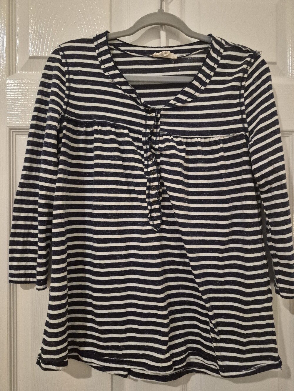 ENTRO | SMALL | DARK BLUE/WHITE STRIPED BABY DOLL TOP